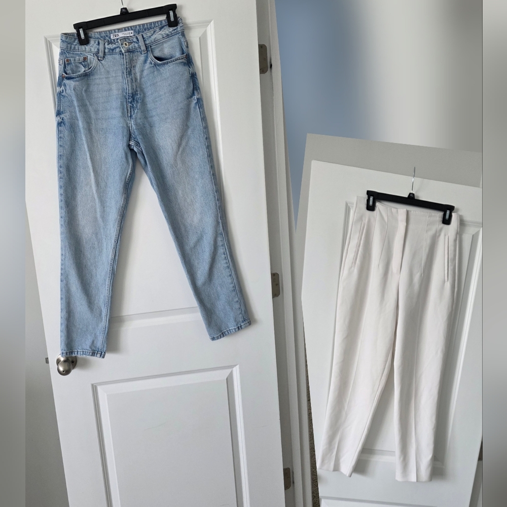 Zara jeans+  Zara white pants gift 🎁